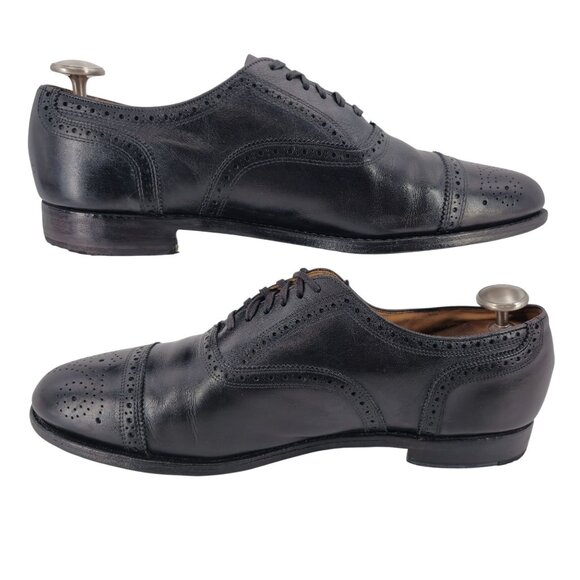 Polo Ralph Lauren Benchmade Italy Mens size 13 Black Leather Dress Shoes Oxfords - Picture 7 of 11